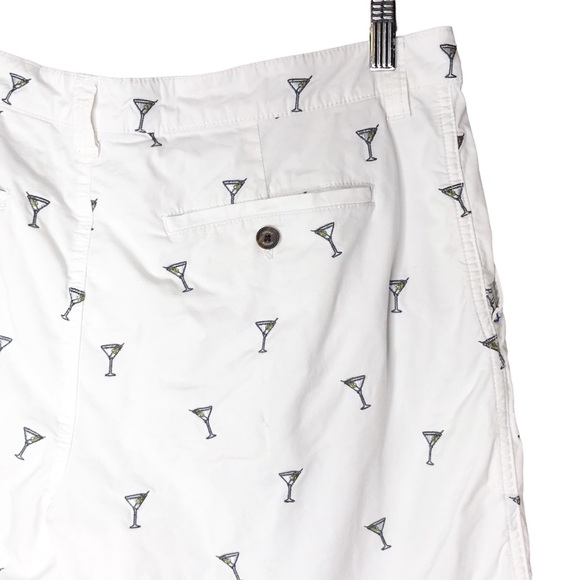 Tommy Bahama Men's Bermuda Shorts White Grey Martini Embroidered Cotton Blend - Picture 9 of 12
